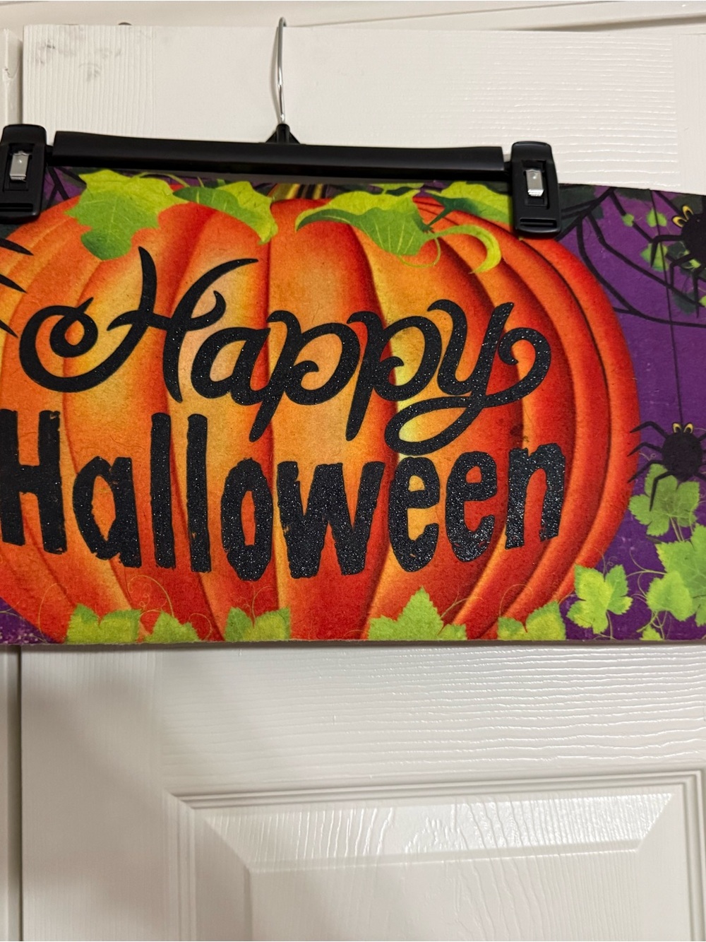 Happy Halloween Orange Pumpkin Door Mat by
